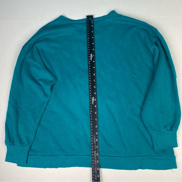 Vintage Canadian Goose and Baby Barn Kittens Women’s Large Sweatshirt Fur Teal - Picture 2 of 8